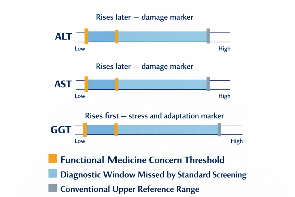 ALT, AST, and GGT interpretation