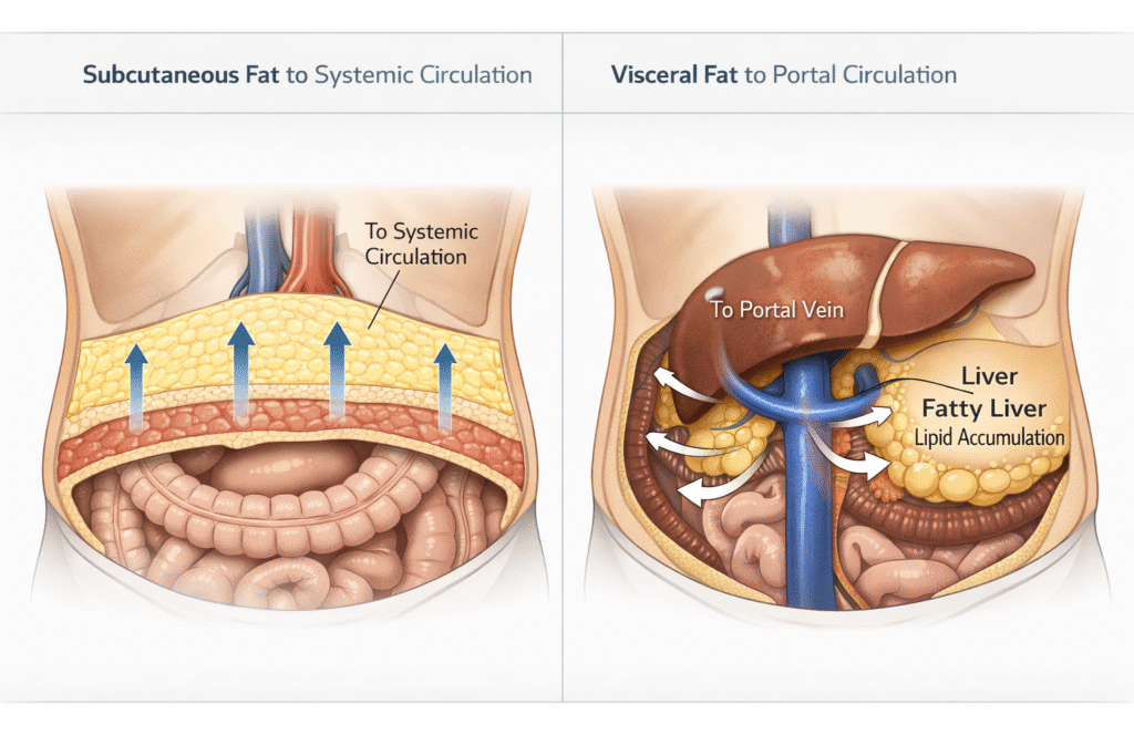 Visceral Fat vs Subcutaneous Fat - location matters most