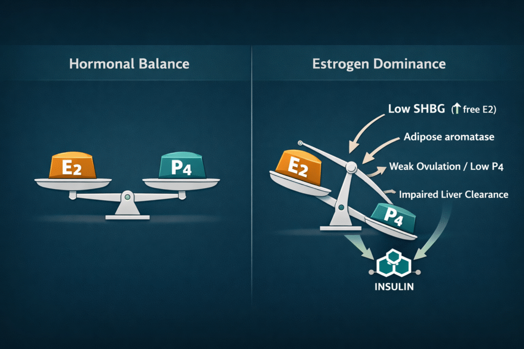estrogen dominance is mainly looted in insulin resistance
